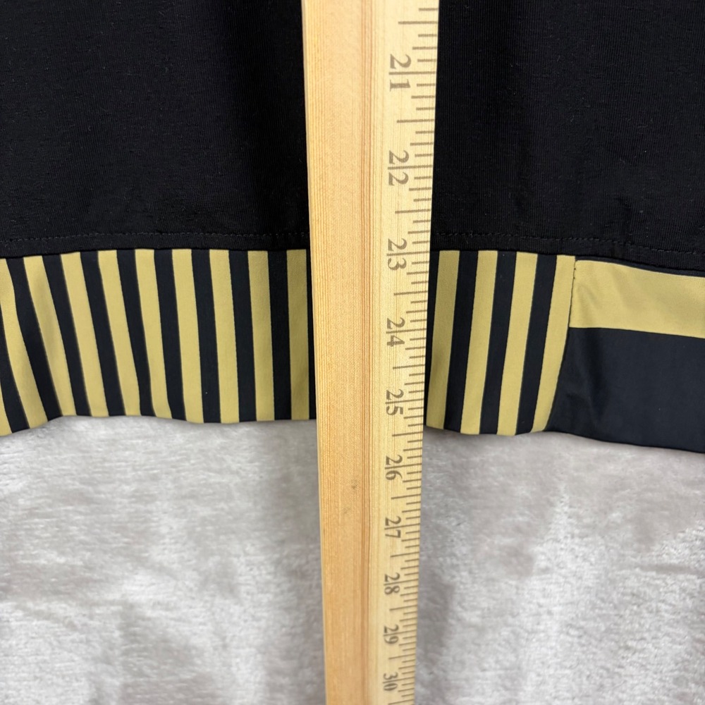 Tekbika by Alembika Top Dunes Size M Womens Black Boxy Striped Hem Art To Wear - Picture 5 of 12